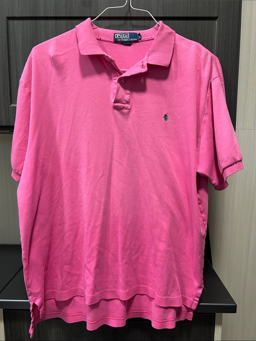 Polo by Ralph Lauren Men's Bright Pink Polo Shirt with Embroidered Pony